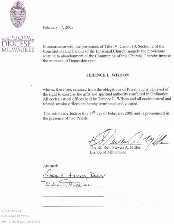 Sentence of Deposition